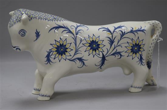 A Wedgwood floral bull length 32cm (a.f.)